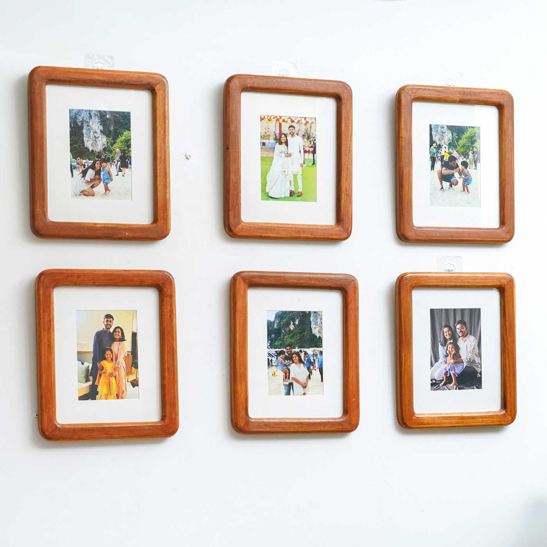 Handmade Colonial Wooden Photo Frame | Set of 6