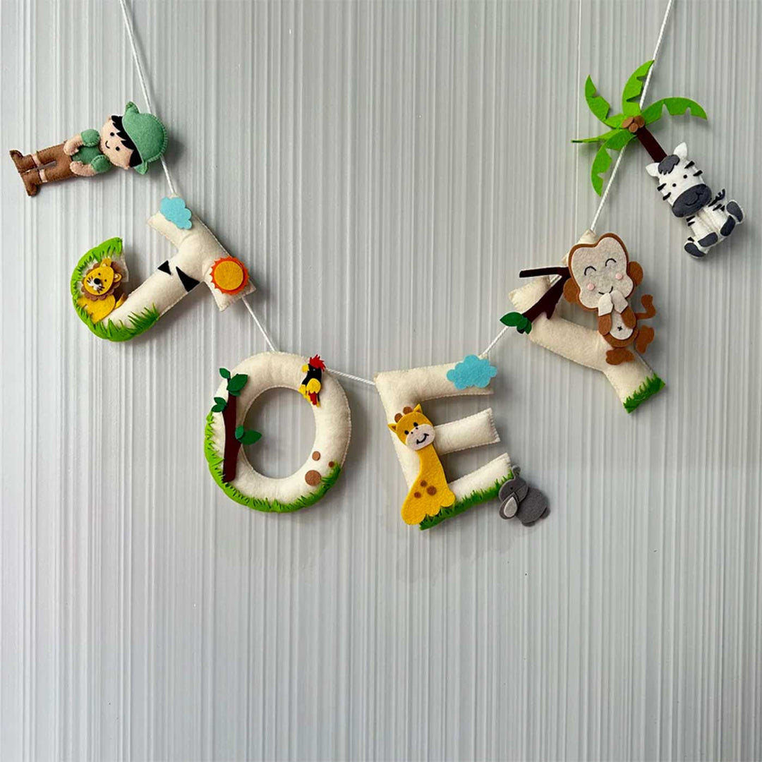 Personalized Jungle Safari Felt Bunting / Garland For Kids