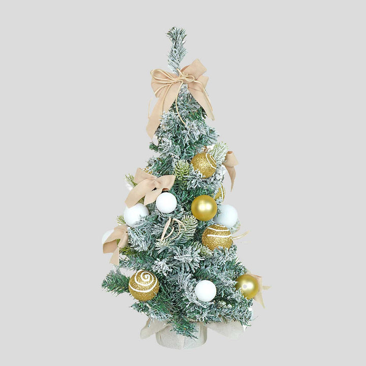 Gold Swirl Frosty Bushy Xmas Tree For Christmas Table Decoration