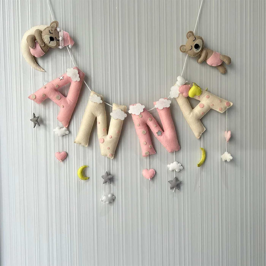 Personalized Dreamy Teddy Felt Bunting / Garland For Kids