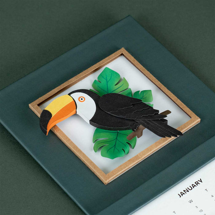 Handmade 3D Toucan Bird 2025 Desk Calendar