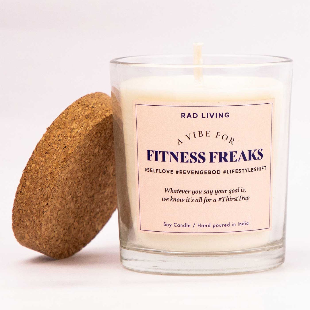 Hand Poured Fitness Freaks Cool Blue Scented Soy Wax Candle