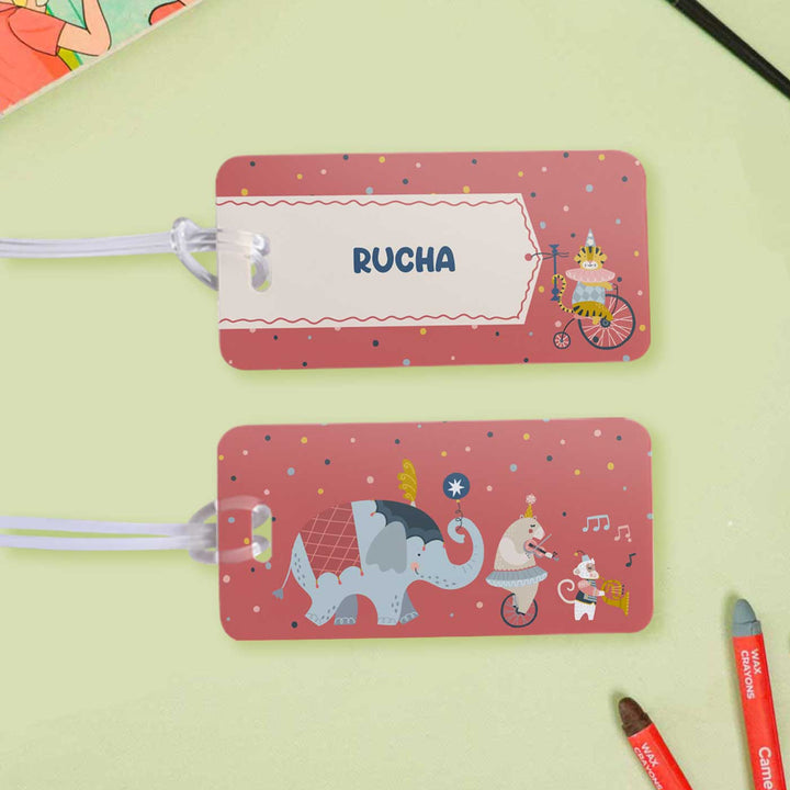 Personalized Animal Circus Theme Bag Tag