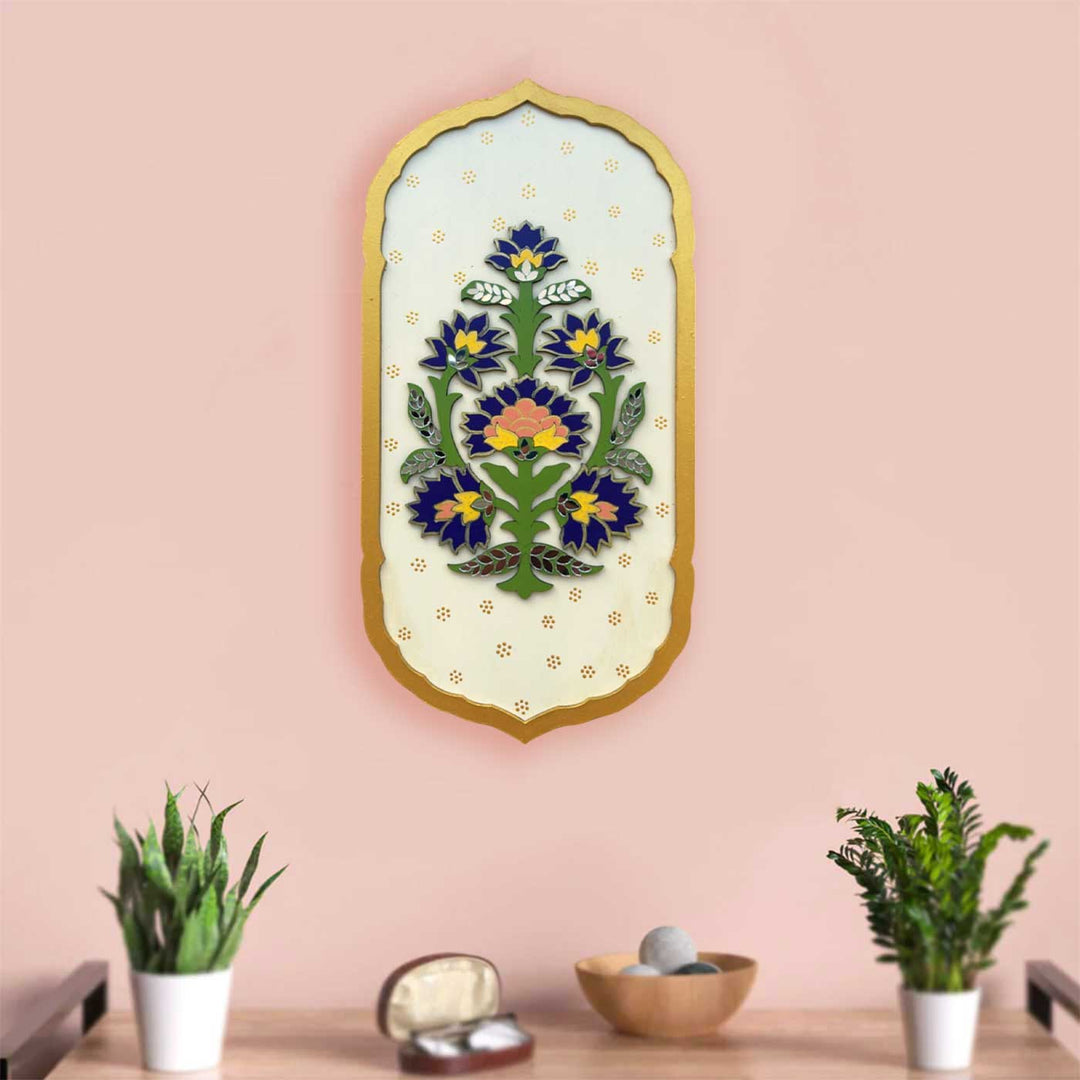 Hand-Painted Floral Theme MDF Wood Wall Decor