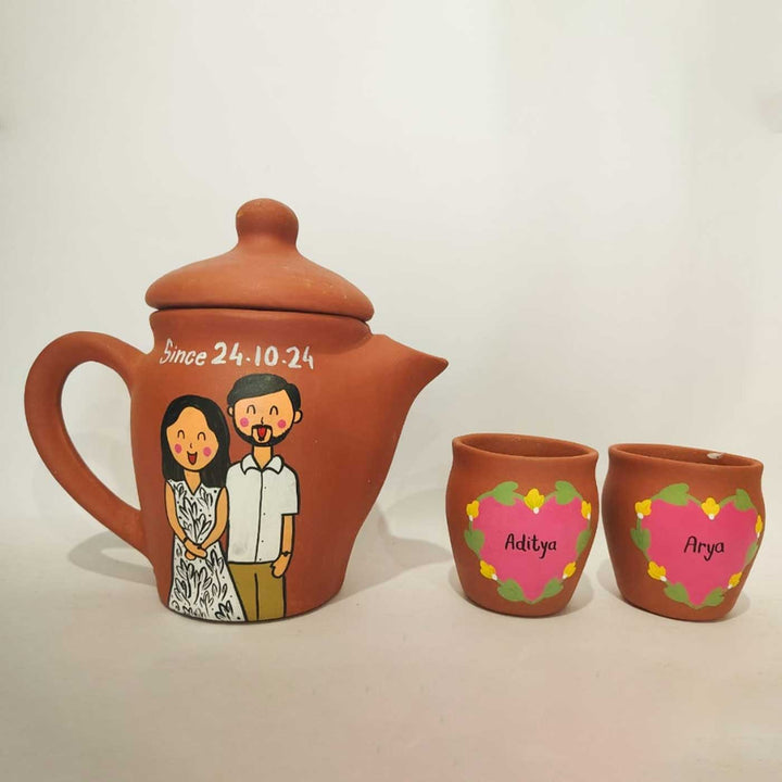 Handpainted Clay Teaset With Photo Based Caricature