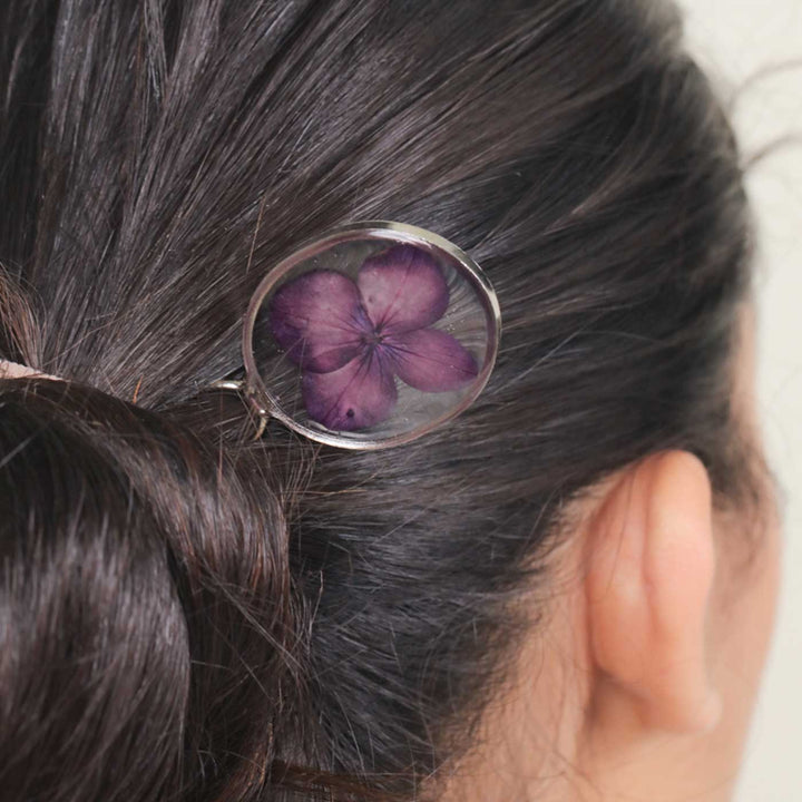 Handmade Preserved Flower Imperial Royalty Hair Pin