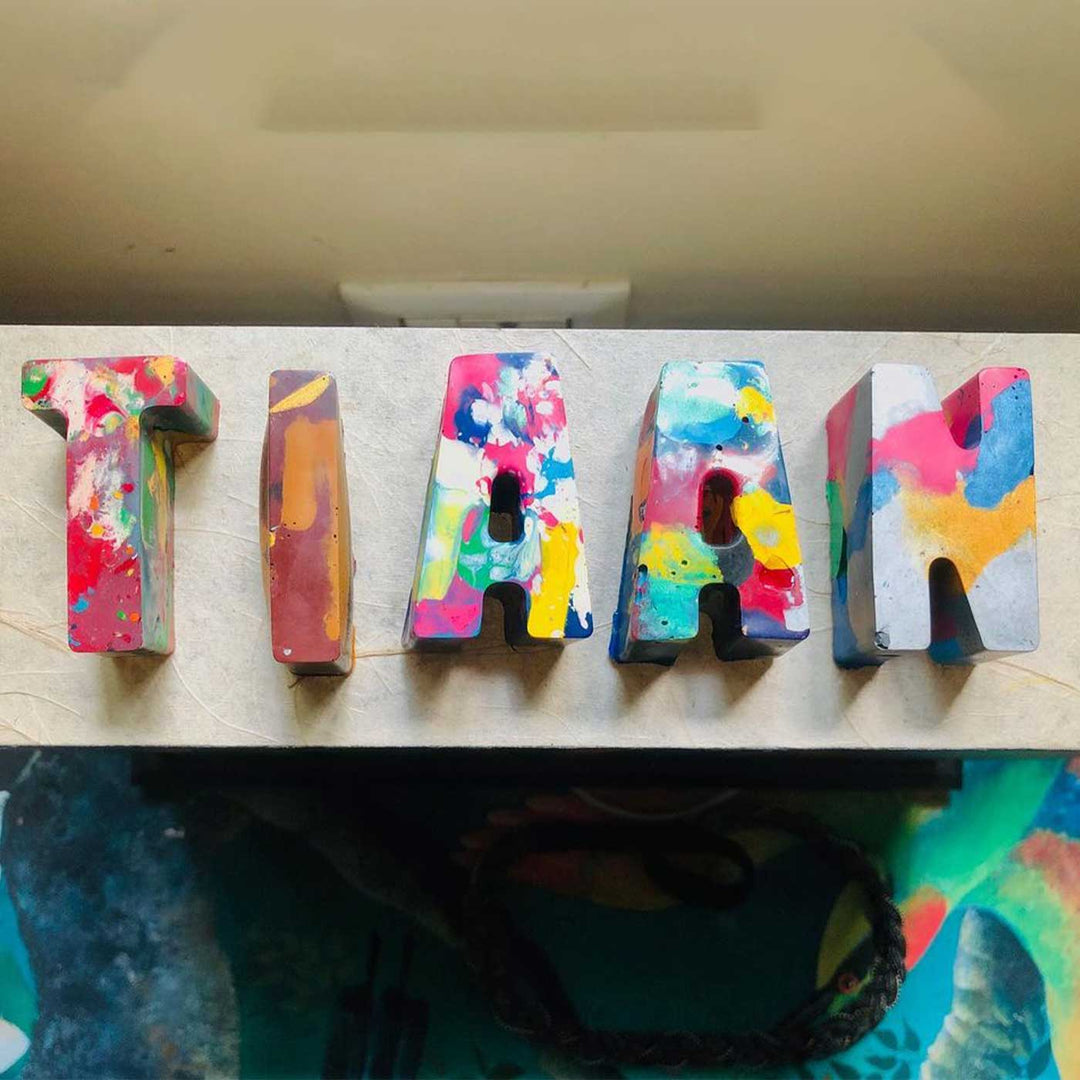 Personalized Handmade Non-Toxic Marbled Name Crayons