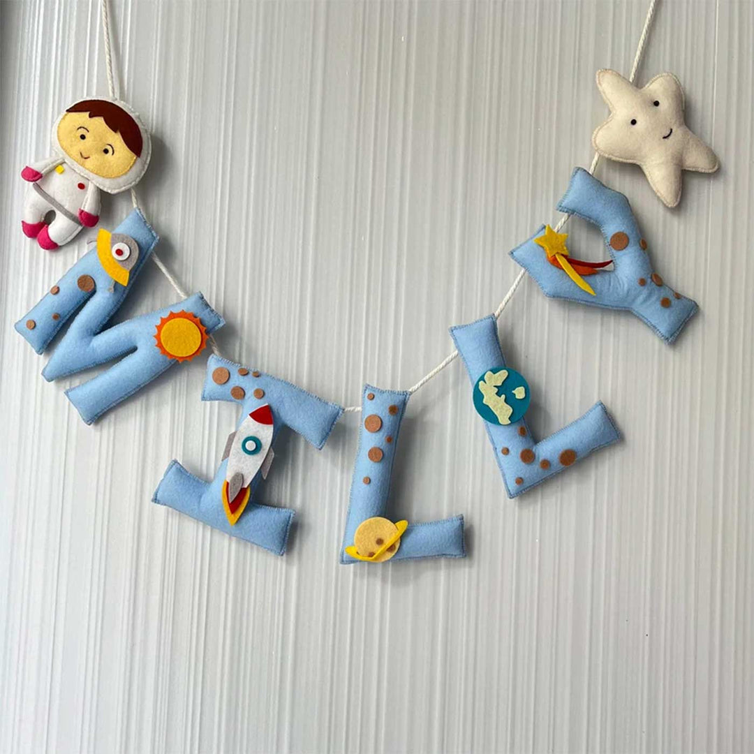 Personalized Outer Space - Girl Felt Bunting / Garland For Kids