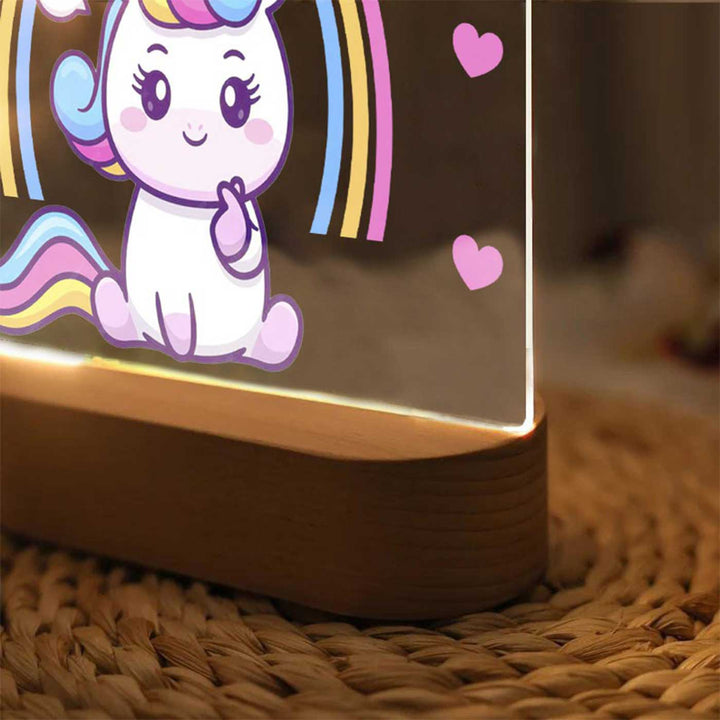 Personalized Unicorn Theme Acrylic LED Table Lamp