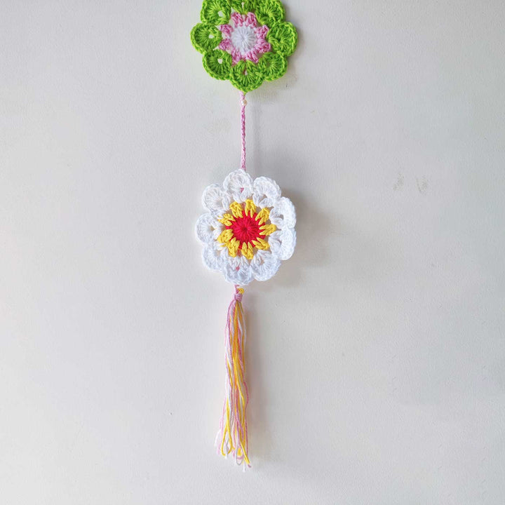 Handmade Floral Crochet Cotton Hanging For Christmas Wall Decoration