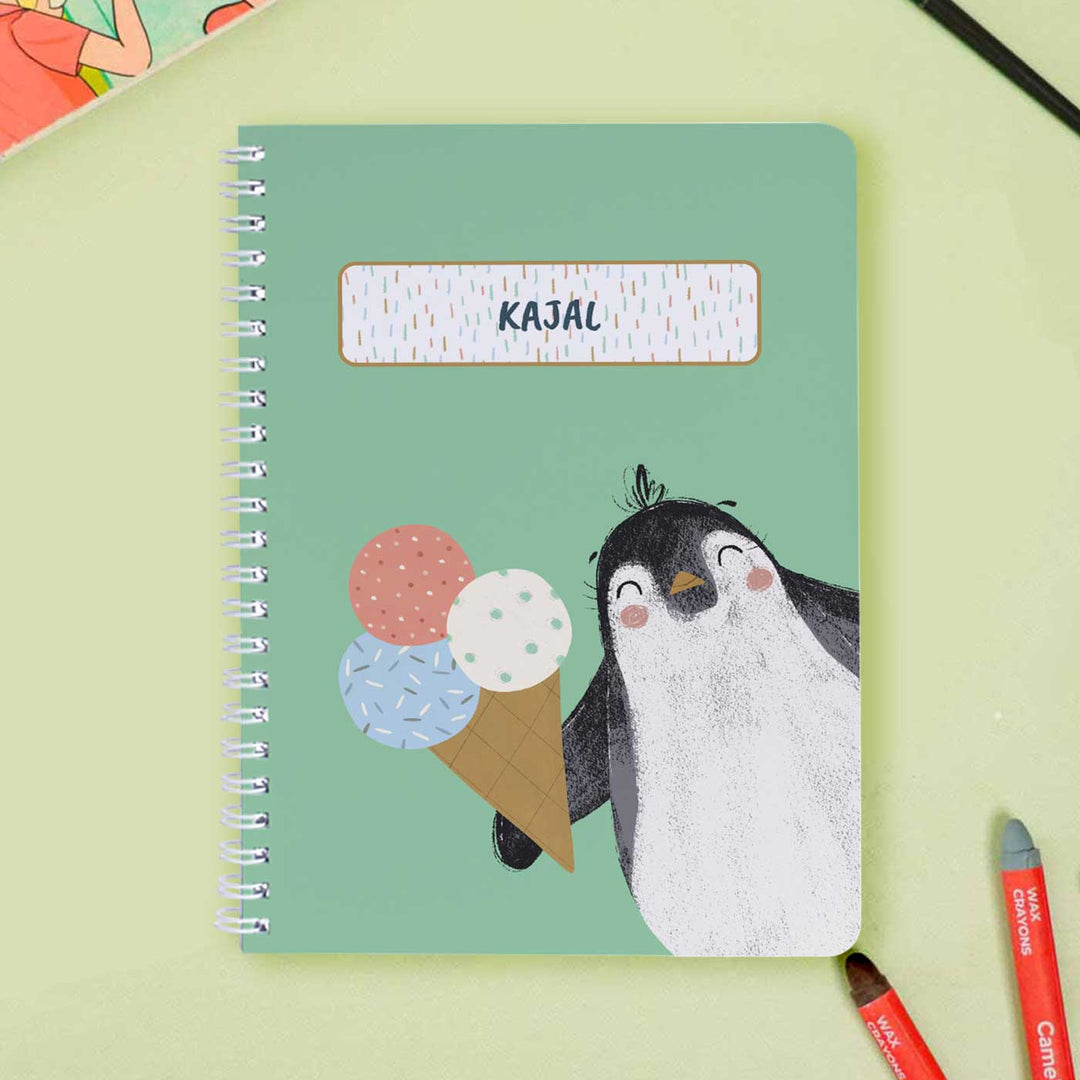 Personalized Ice Cream Fun Theme Spiral Bound Notebook | 60 Pages