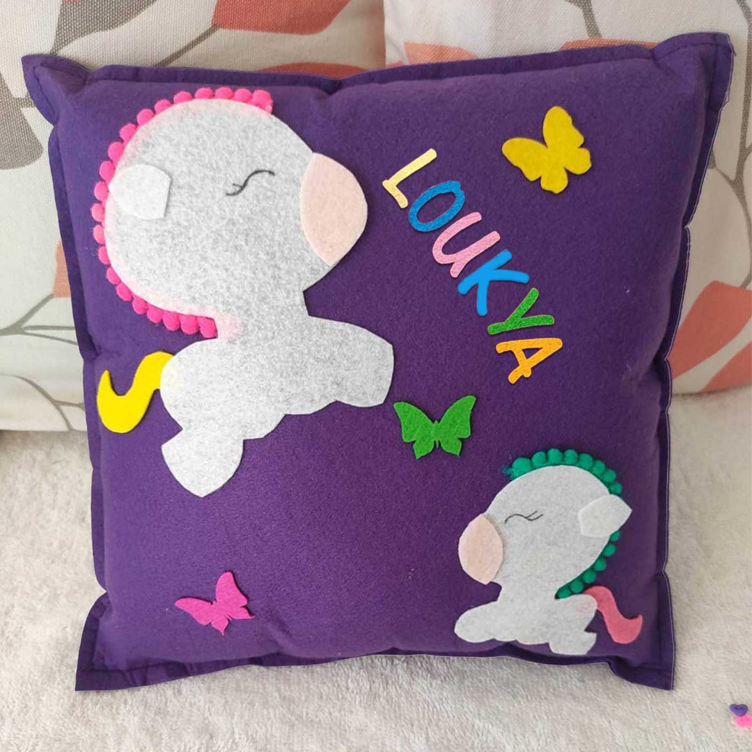 Personalized Handmade Unicorn Theme Felt Kids Pillow