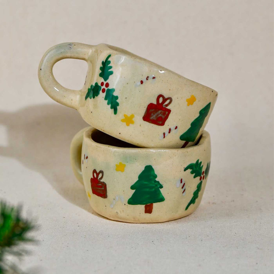 Handmade Christmas Ceramic Coffee/Tea Cup | Secret Santa Gift Ideas