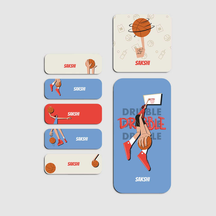 Personalized Basketball Fever Girl Theme Sticker Sheet | 40 Stickers