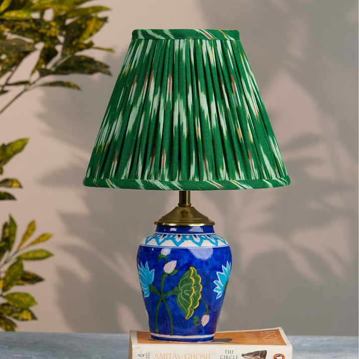 Green Ikat Pleated Empire Lampshade