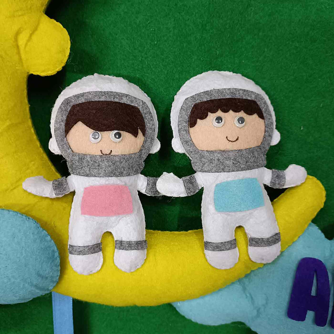 Handcrafted Personalized Moon & Astronaut Felt Bunting for Kids