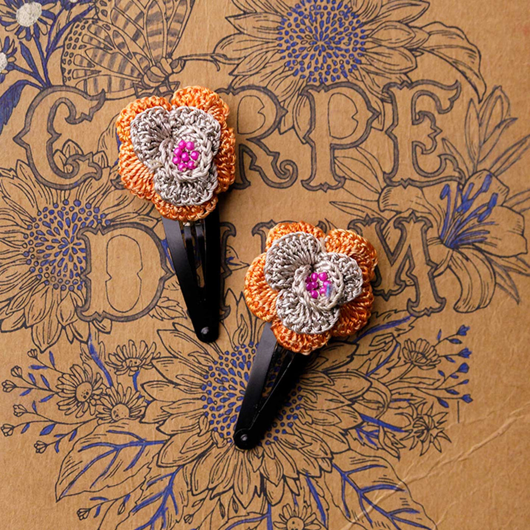 Handmade Koi Sakura Flower Hair Clips | Set of 2