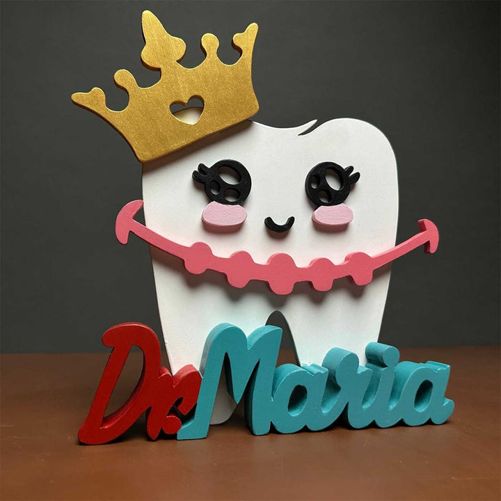 Personalized Dentist MDF Wood Desk Name Plate