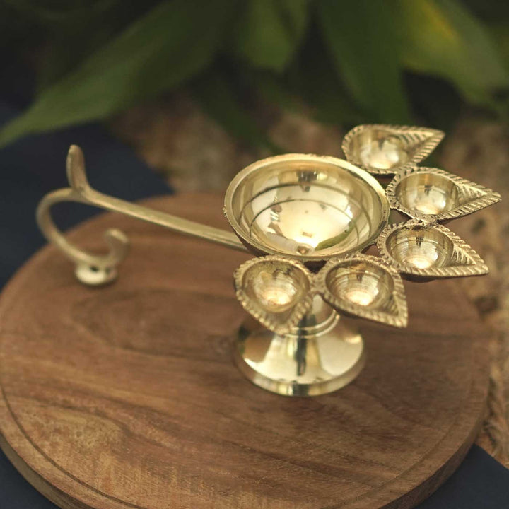 Handmade Pavitra Pooja Large Brass Oil Lamp / Diya