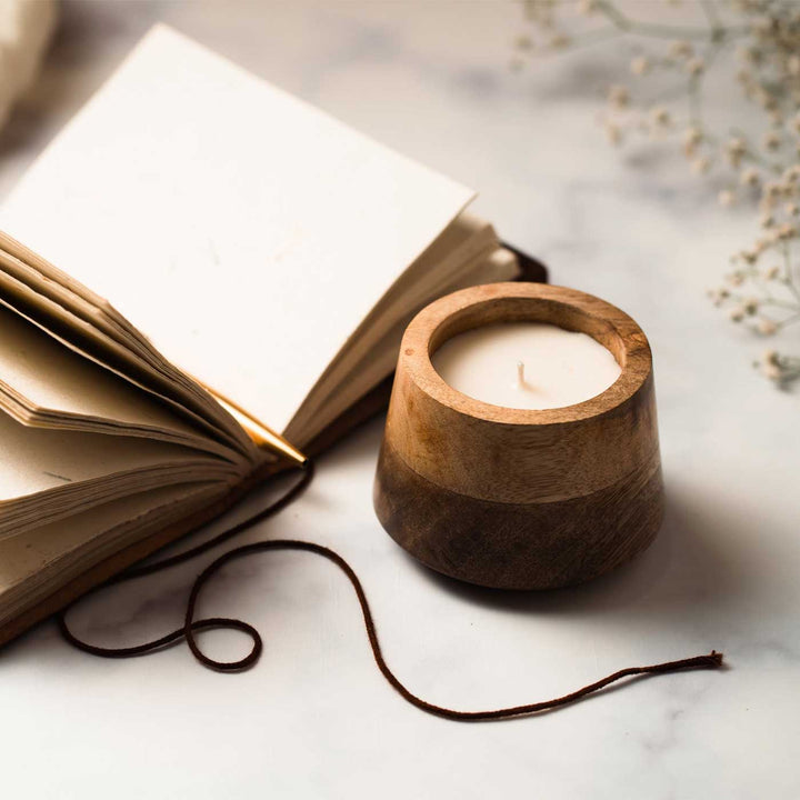 Handmade Wooden Wax Scented Soy Wax Candle