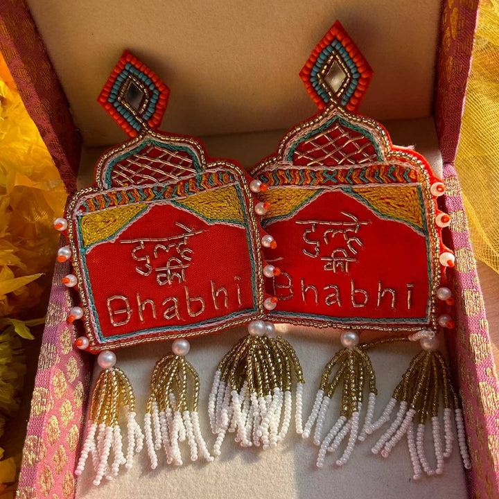 Handmade "Dulhe ki Bhabhi" Beaded Earrings for Groom's Sister-in-Law