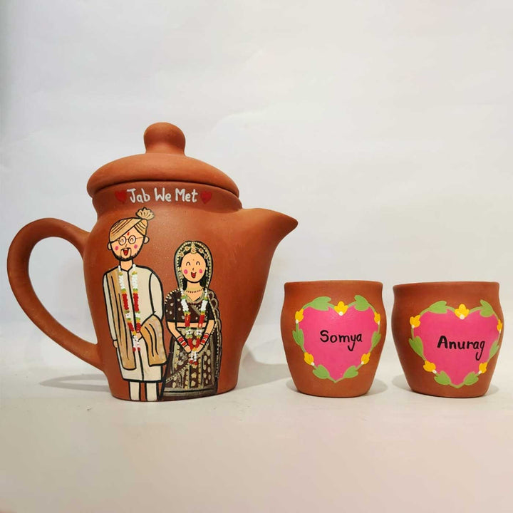 Handpainted Clay Teaset With Photo Based Caricature