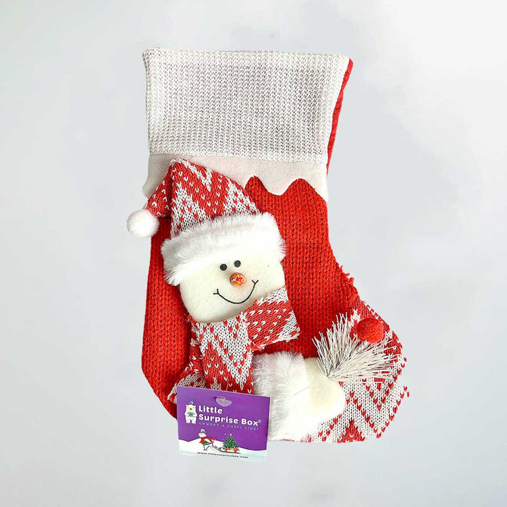 Handmade Mini Snowflake Snowman Woolen Stockings For Christmas Decoration