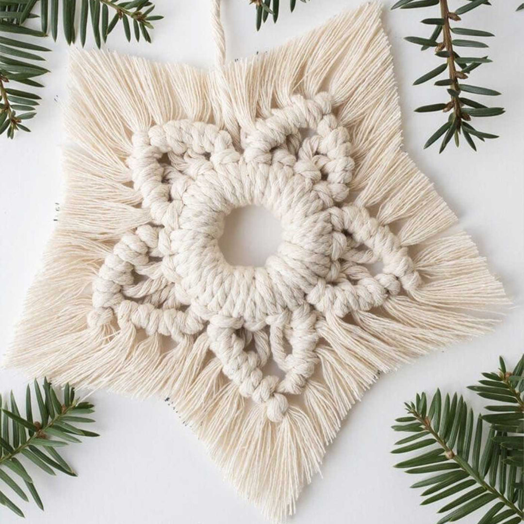 Handmade Macrame Snowflake Ornament | Set Of 2