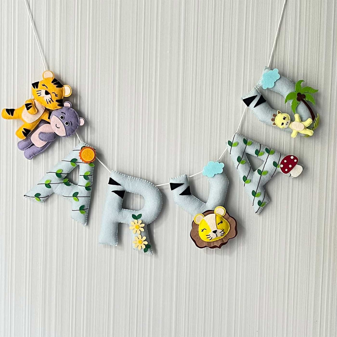 Personalized Forest Friends Theme Felt Bunting / Garland For Kids