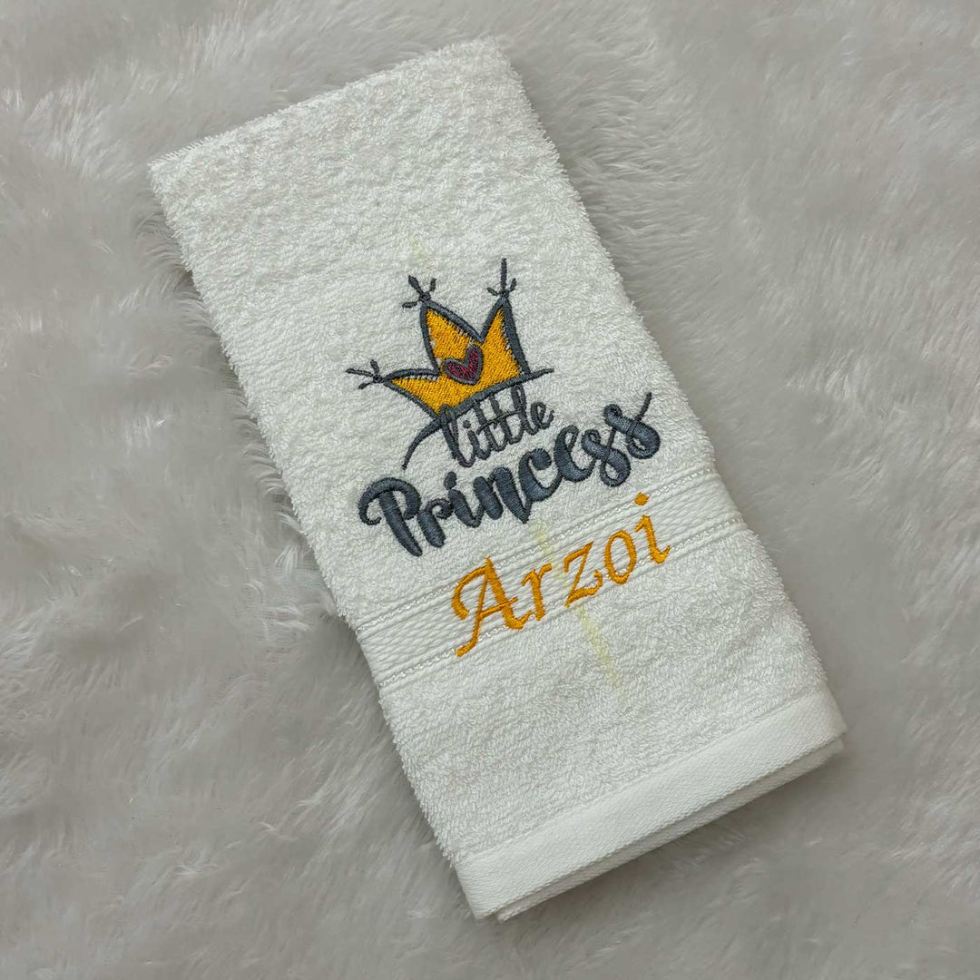 Personalized Embroidered The Little Princess Design Cotton Hand Towel