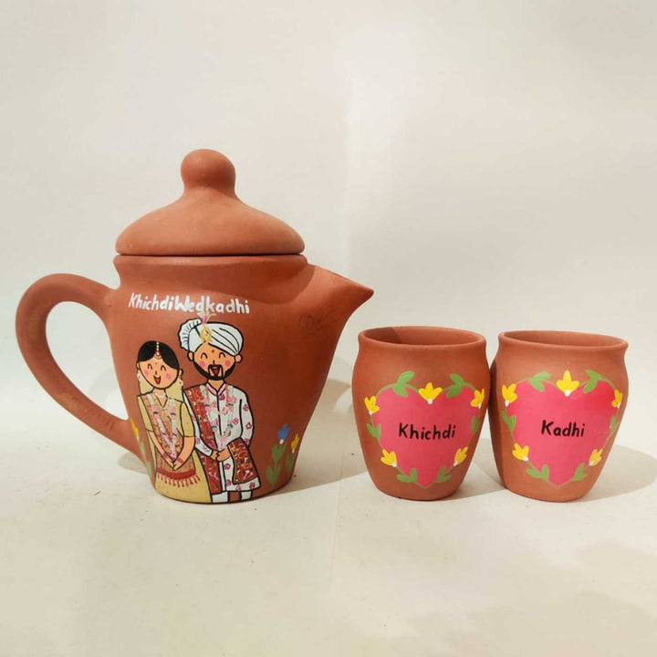 Handpainted Clay Teaset With Photo Based Caricature