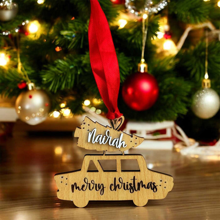 Personalized Xmas Mdf Wood Ornaments For Christmas Tree Decoration | Set Of 5