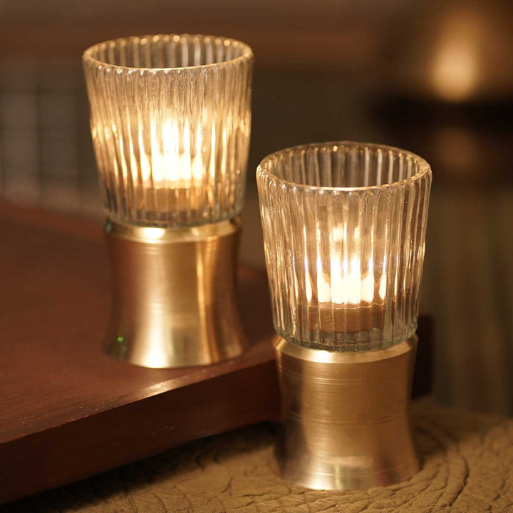 Handmade Konkan Brass Tealight Holder | Set Of 2