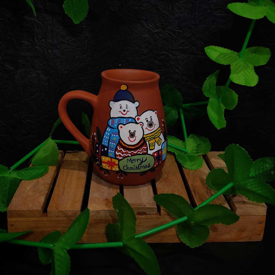 Hand-Painted Bear Terracotta Mugs | Secret Santa Gift Ideas