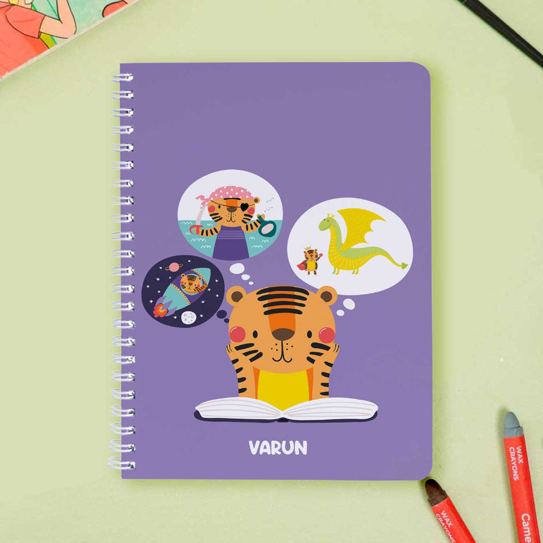 Personalized Animal Library Theme Spiral Bound Notebook | 60 Pages