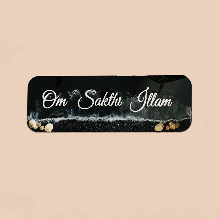 Personalized Black Beach Theme Resin Name Plate For Couples