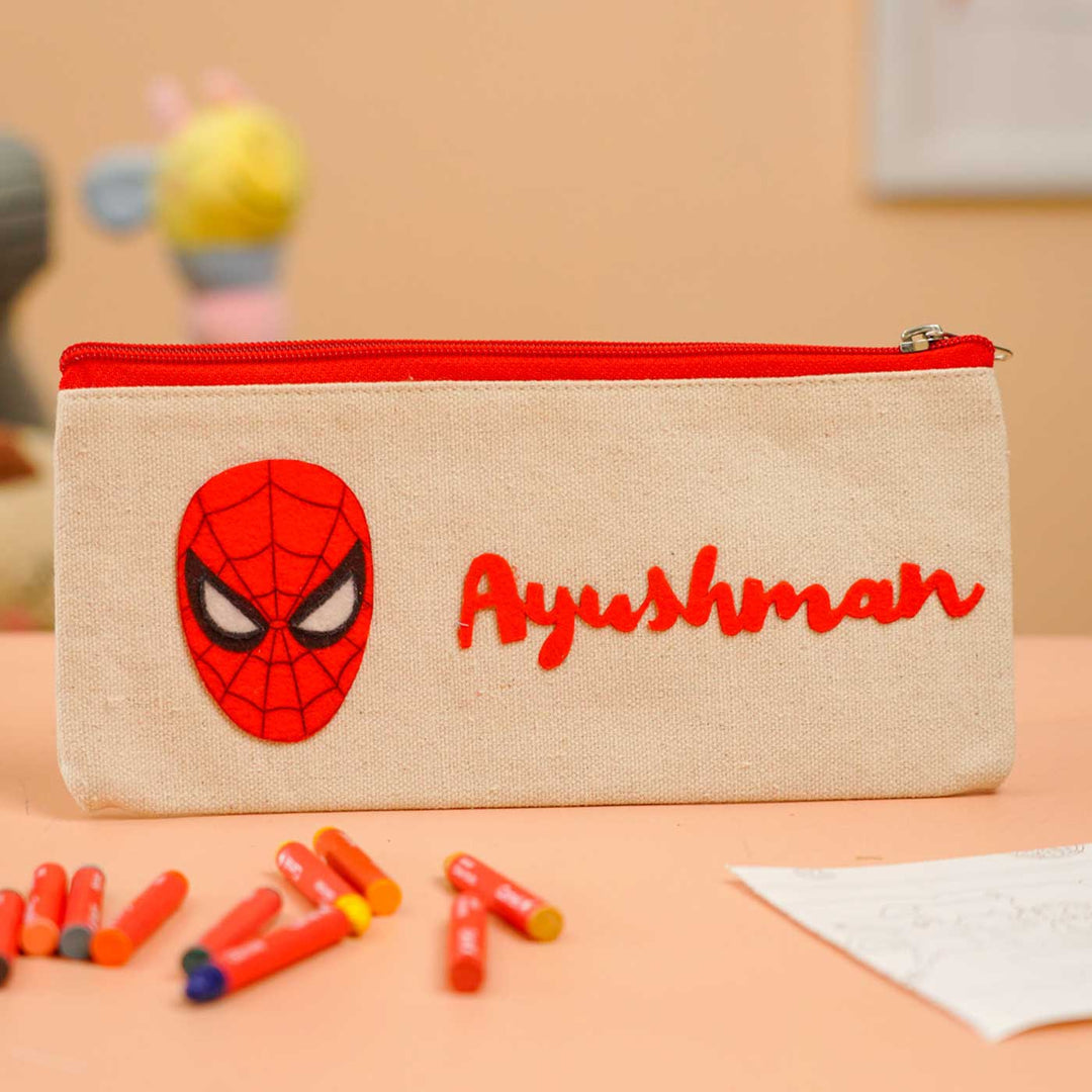 Personalized Spiderman Theme Stationary Pouch