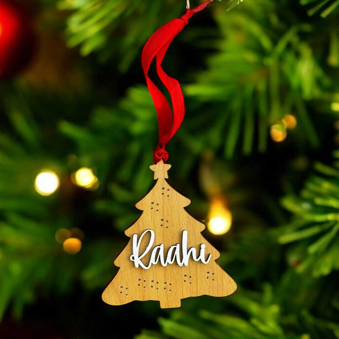 Personalized Xmas Mdf Wood Ornaments For Christmas Tree Decoration | Set Of 5