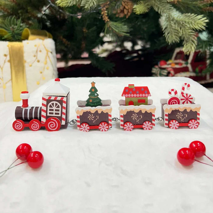 Jingle Bell Express Train Wooden Table Decor For Christmas Decoration