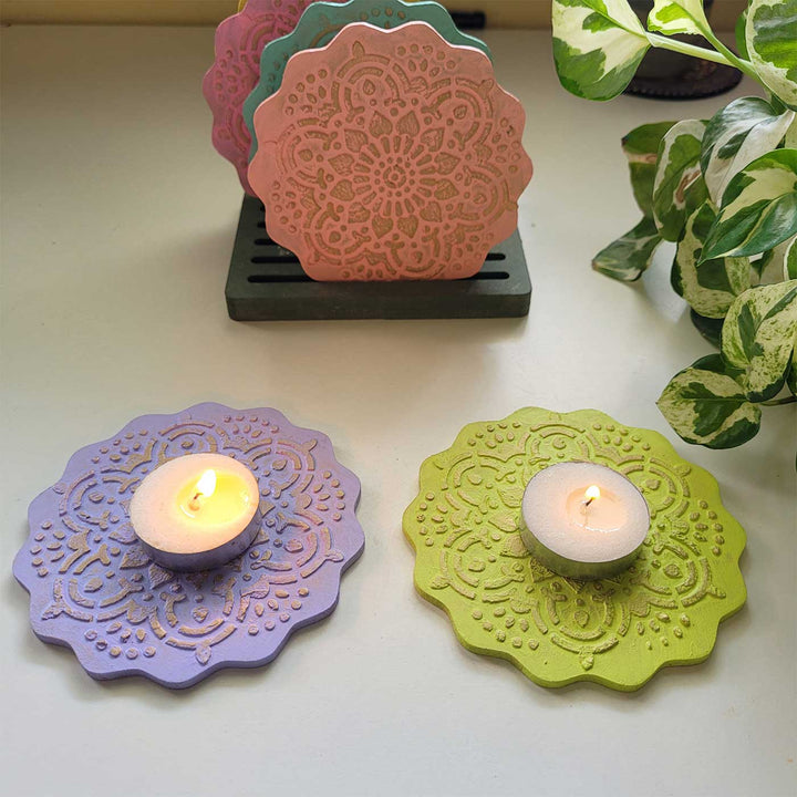 Handmade Wave MDF Tealight Holder | Set Of 6