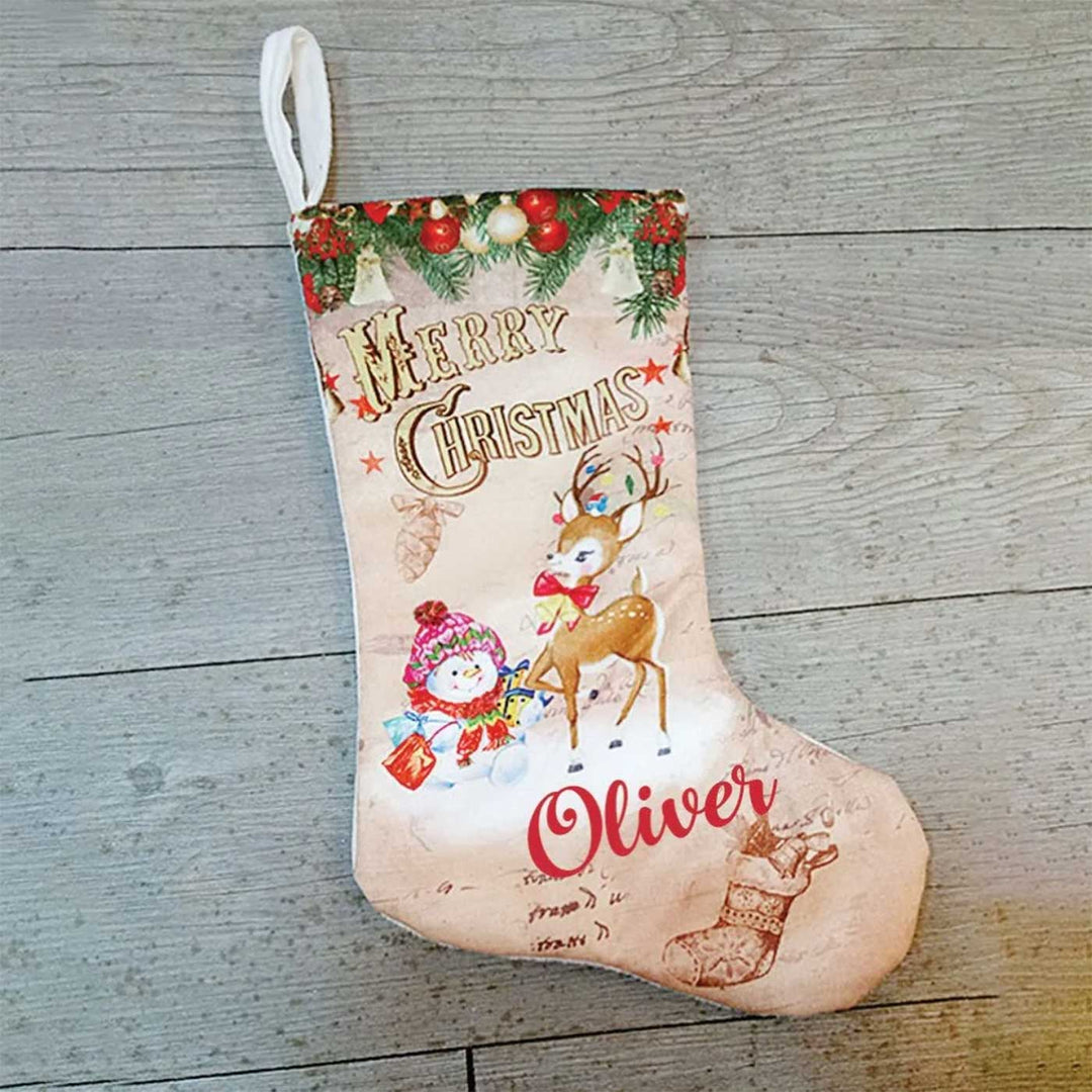 Personalized Mini Champagne Velvet Stockings For Christmas Decoration