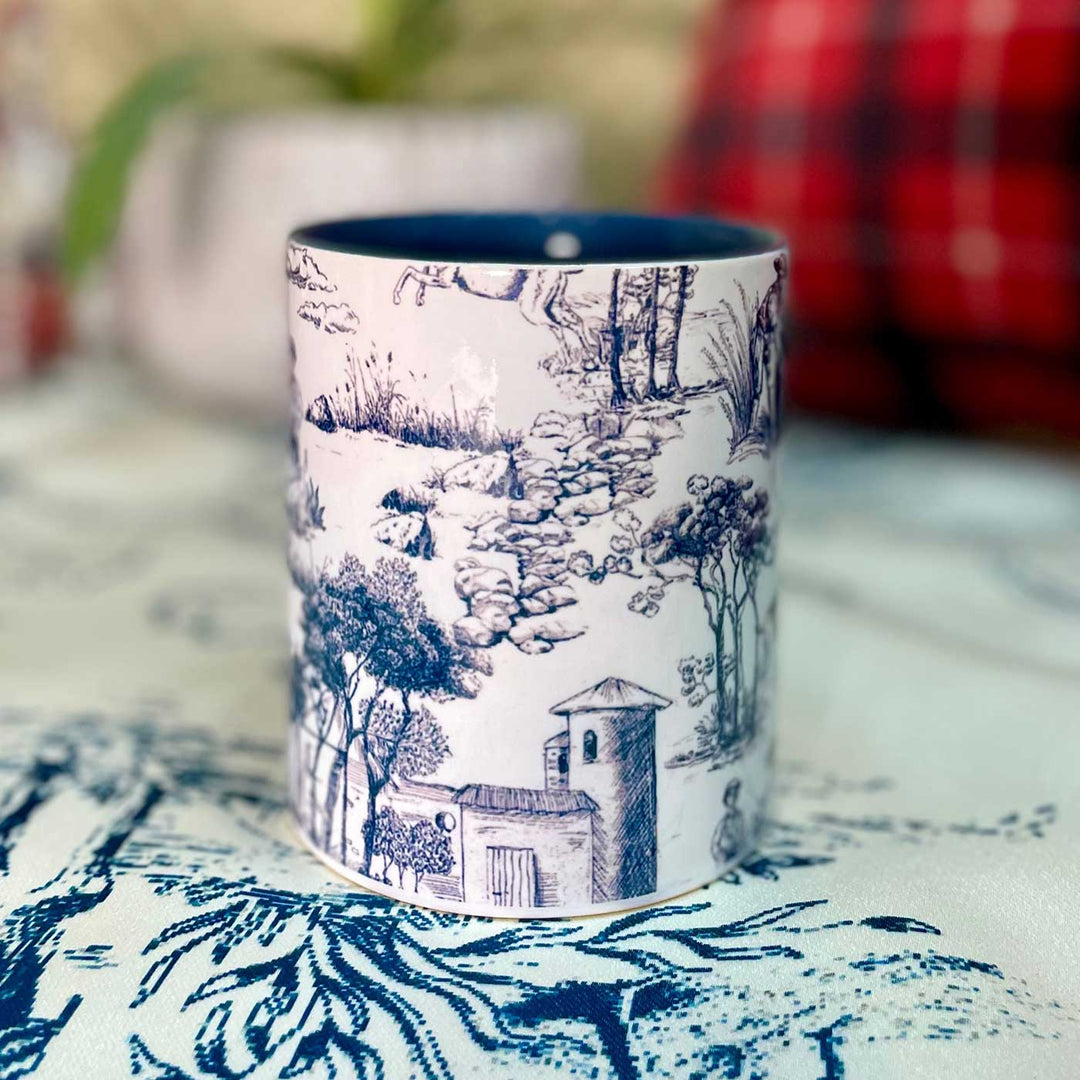 Handmade Blue Garden Toyle Ceramic Mugs | Xmas Gifting Ideas