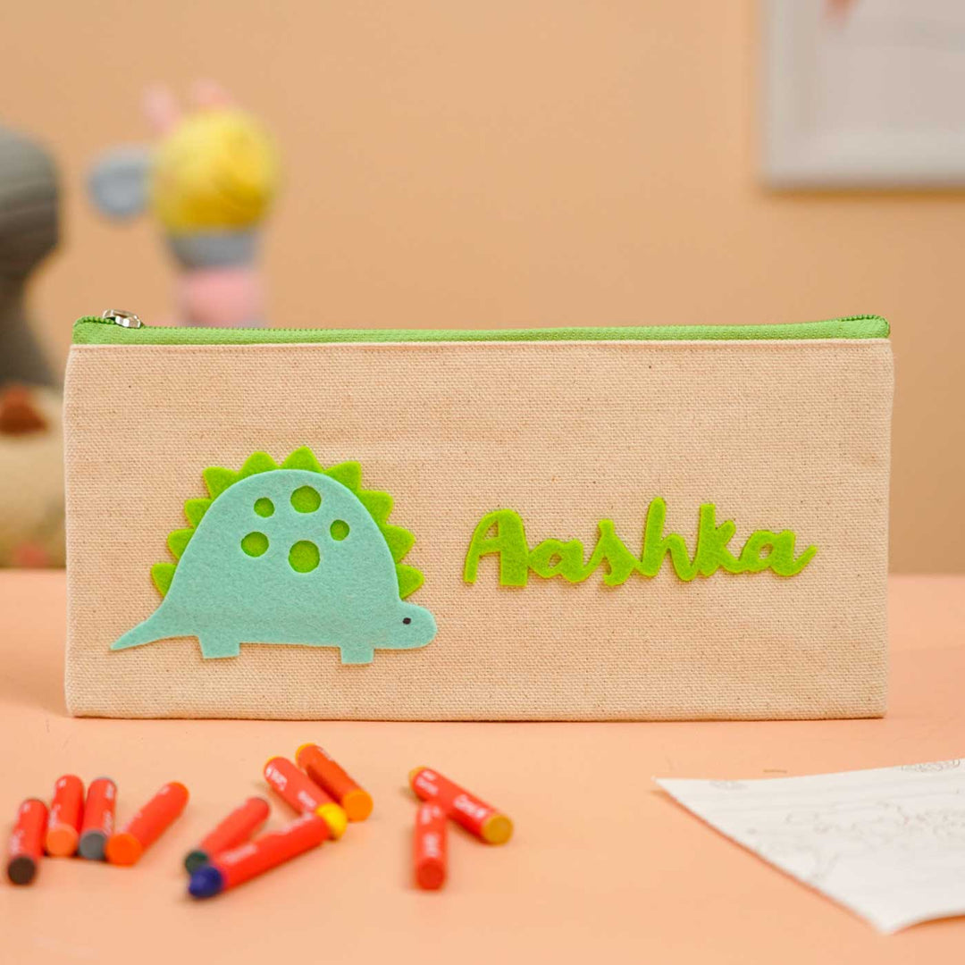 Personalized Dinosaur Theme Stationary Pouch