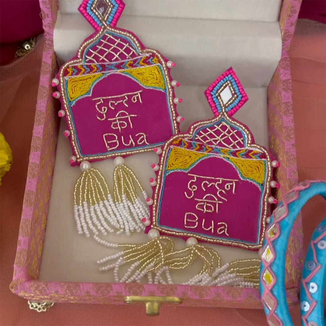 Handmade "Dulhan ki Bua" Beaded Earrings for Bride's Paternal Aunt