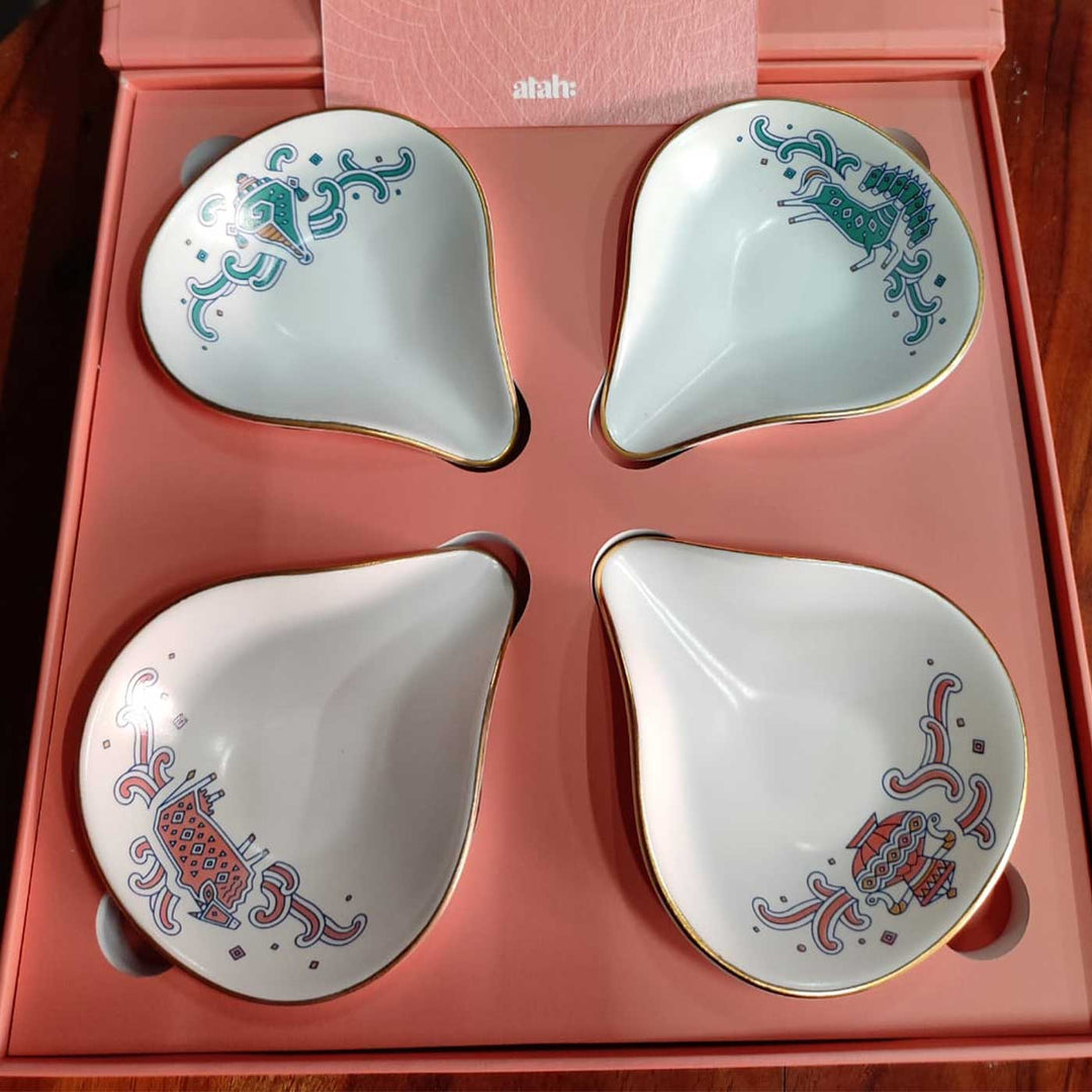 Neyadeep Porcelain Diyas Gift Set | Set of 4