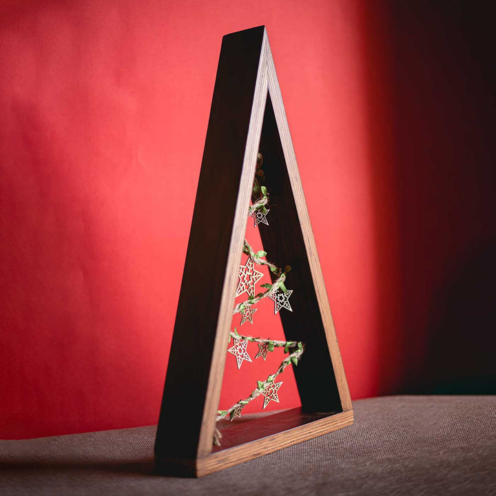 Handmade Wooden Xmas Tree With Stars For Christmas Table Decoration