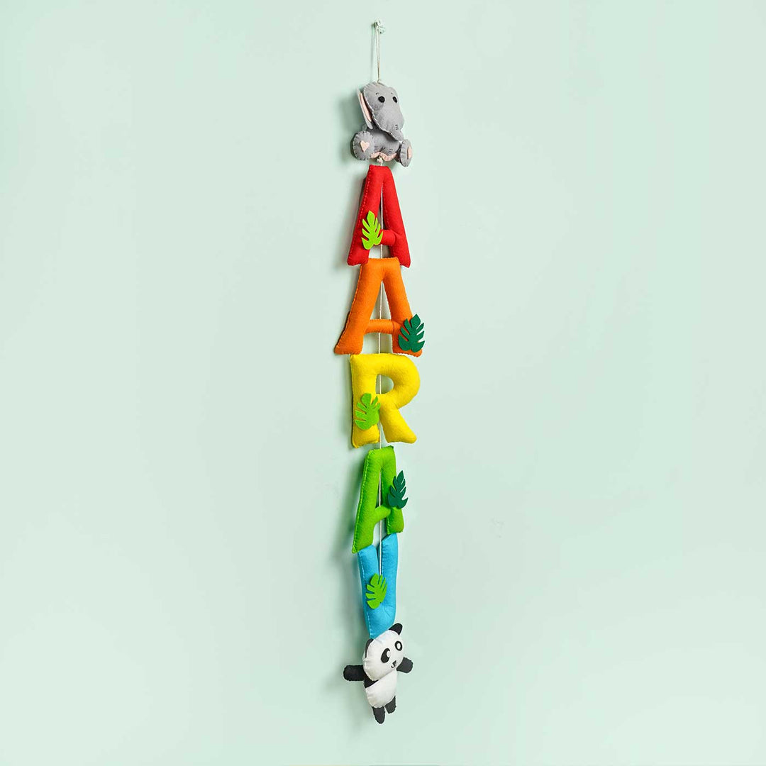 Handcrafted Personalized Ele & Panda Themed Bunting For Kids