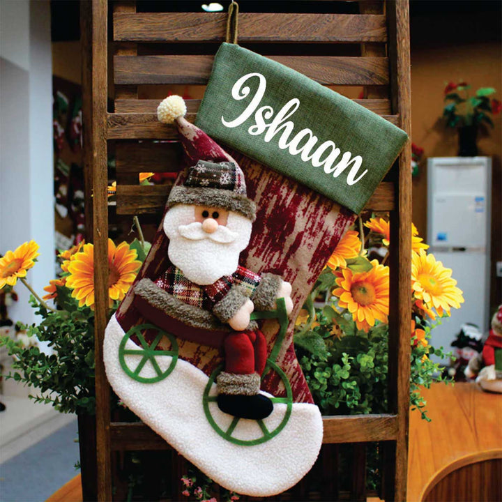 Personalized Festive Knitted Cotton Stockings For Christmas Decoration