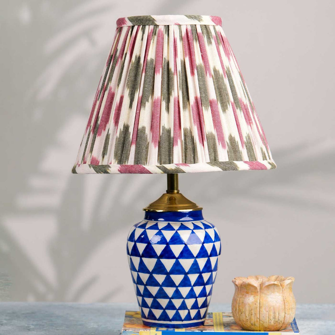 Pink & Green Ikat Pleated Empire Lampshade