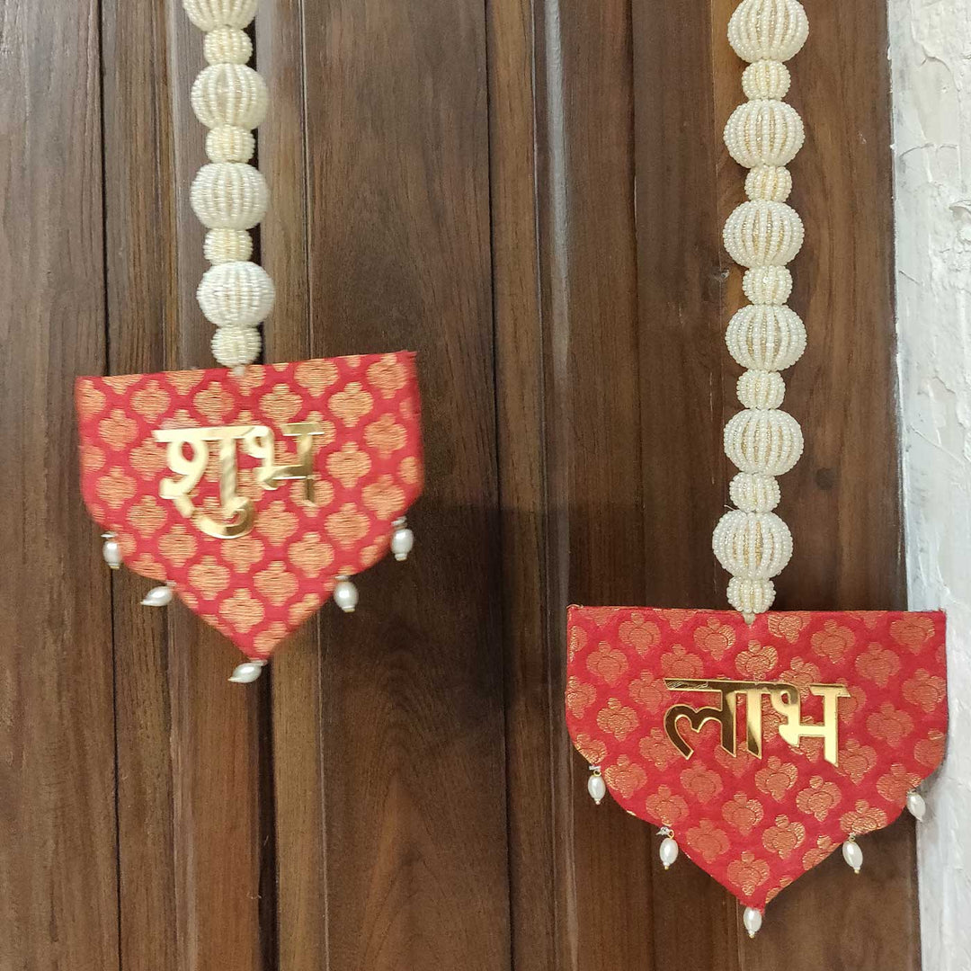 Handmade Festive Brocade Shubh Labh Hangings